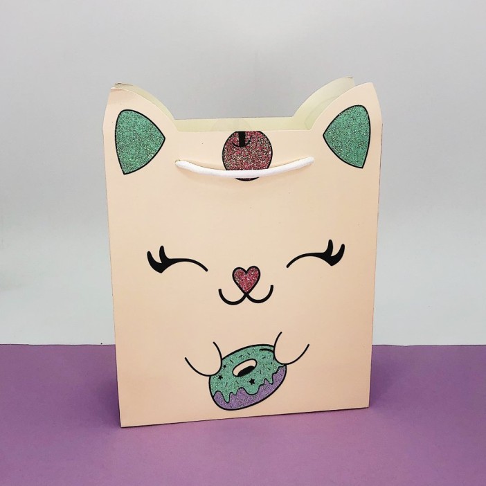 Подарочный пакет "Donut cat" (32*26*10) 