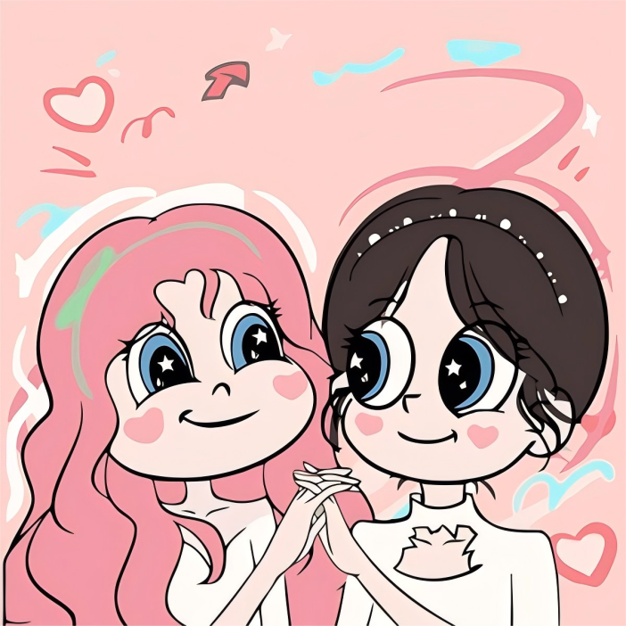 Картина по номерам на подрамнике Draw Me! «Two girlfriends», (20*20 см) 