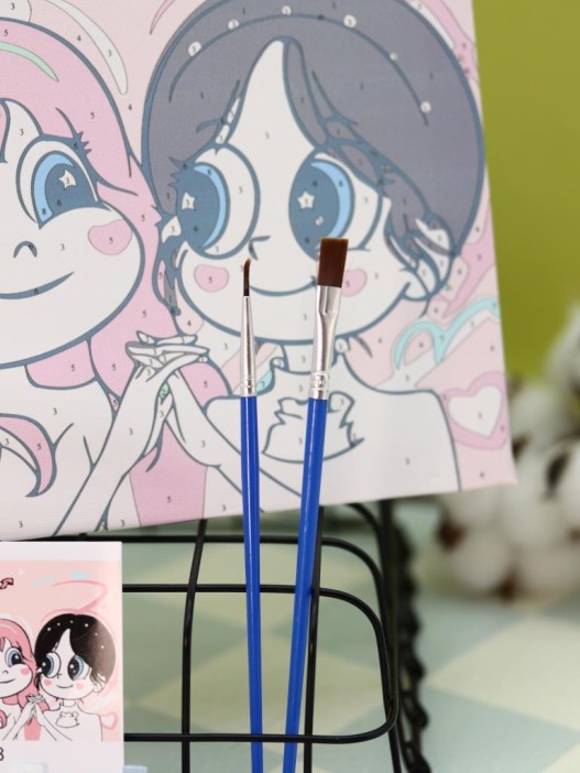 Картина по номерам на подрамнике Draw Me! «Two girlfriends», (20*20 см) 