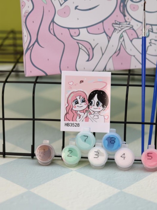 Картина по номерам на подрамнике Draw Me! «Two girlfriends», (20*20 см) 