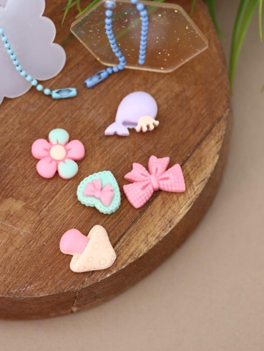 Набор для создания брелоков DIY, 2 шт. "Девочки", розовый, шоу-бокс 16 шт. 
