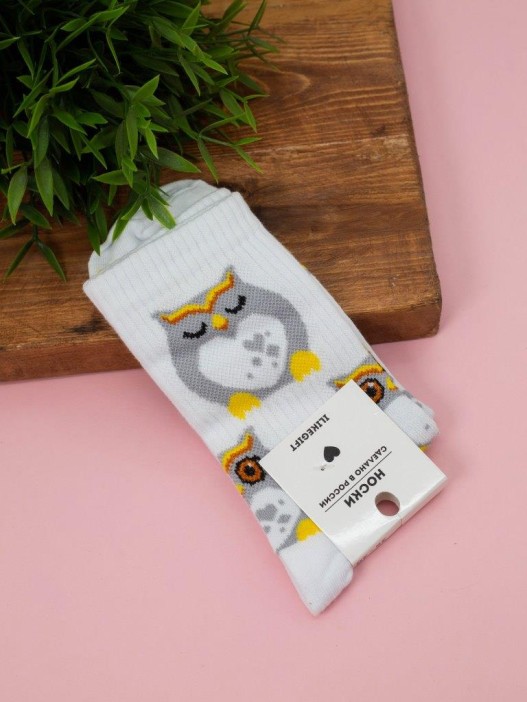 Носки женские "Funny owl", р. 35-40 