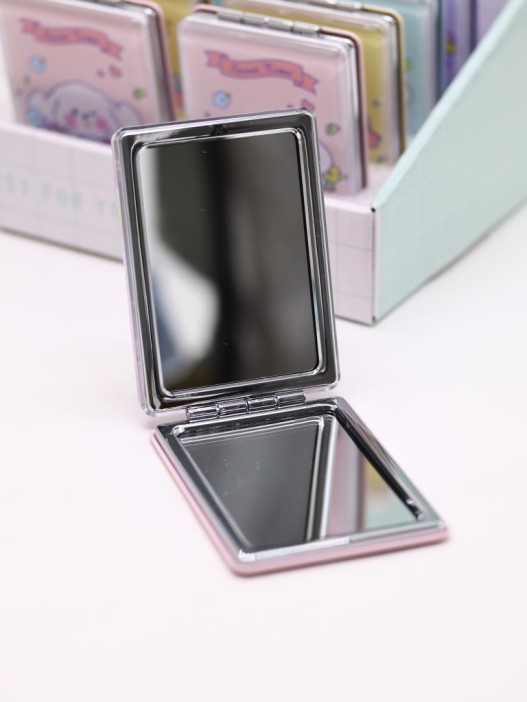 Зеркало шейкер раскладное &quot;Sweet Time the doggie&quot;, розовое, 8*6 см 