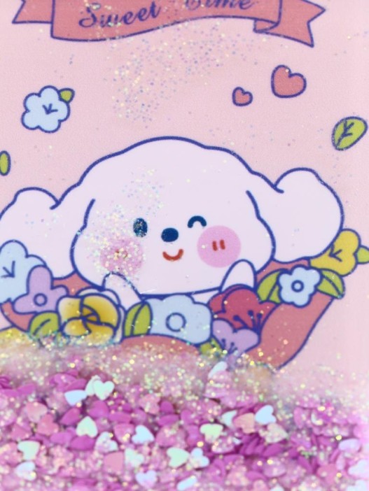 Зеркало шейкер раскладное &quot;Sweet Time the doggie&quot;, розовое, 8*6 см 