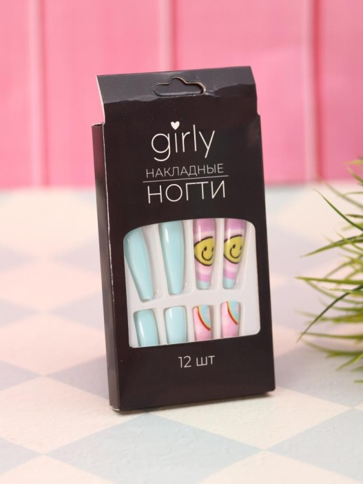 Накладные ногти GIRLY «Rainbow», 12 шт., с клеевыми пластинами 