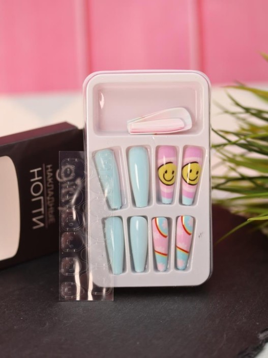 Накладные ногти GIRLY «Rainbow», 12 шт., с клеевыми пластинами 