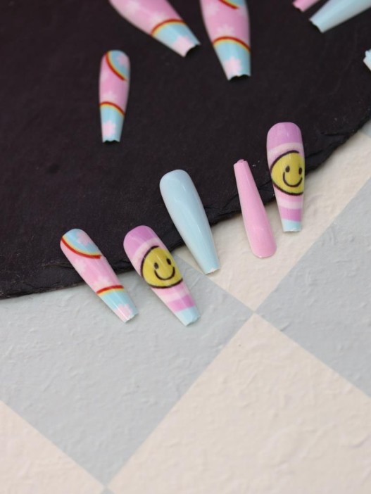 Накладные ногти GIRLY «Rainbow», 12 шт., с клеевыми пластинами 