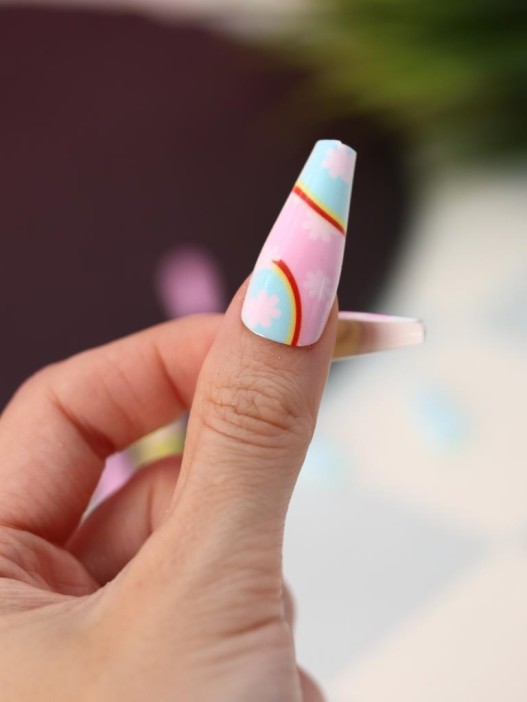 Накладные ногти GIRLY «Rainbow», 12 шт., с клеевыми пластинами 