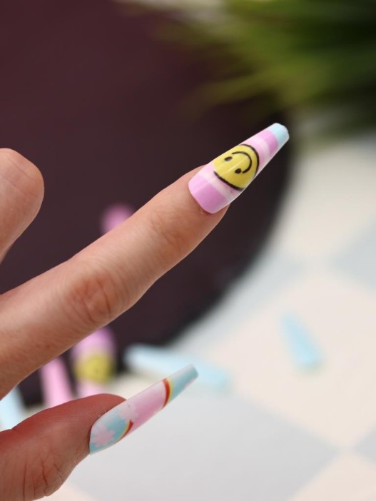 Накладные ногти GIRLY «Rainbow», 12 шт., с клеевыми пластинами 