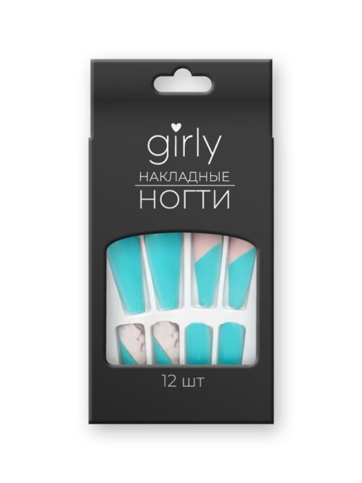 Накладные ногти GIRLY «Rainbow», 12 шт., с клеевыми пластинами 