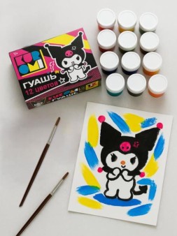 Гуашь 12 цветов "Kuromi" (20 мл)