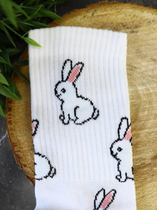 Носки женские "Fluffy bunny", р. 35-40, белый 