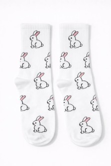 Носки женские "Пушистый зайчик", р. 35-40, белые