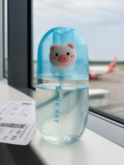 Дорожная бутылочка "Smile pig day", blue (60 ml)