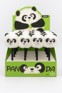 Ручка с помпоном &quot;The Amazing panda&quot; mix, шоу-бокс 16 шт.