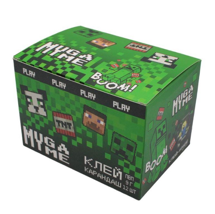 Клей-карандаш с топпером ПВП &quot;My Game&quot; 9 г, ш/б 12 шт mix 