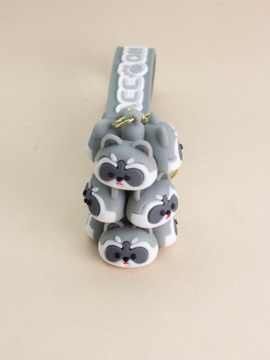 Брелок &quot;Racoon family&quot;, grey (6,5 см) 