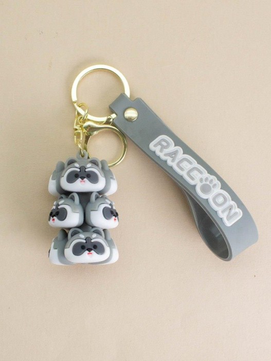 Брелок &quot;Racoon family&quot;, grey (6,5 см) 