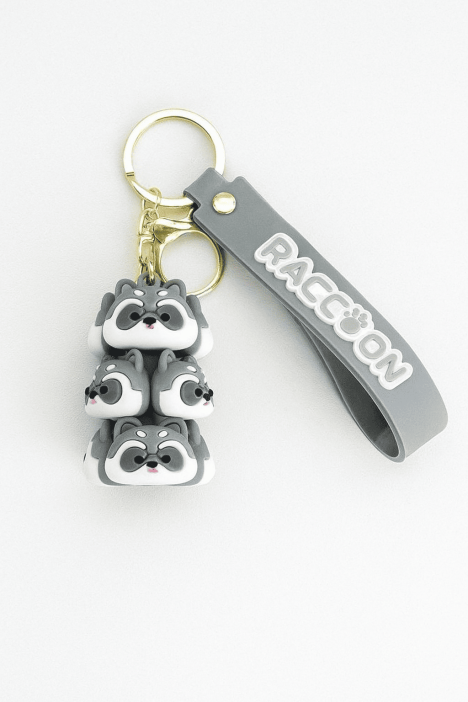 Брелок &quot;Racoon family&quot;, grey (6,5 см) 
