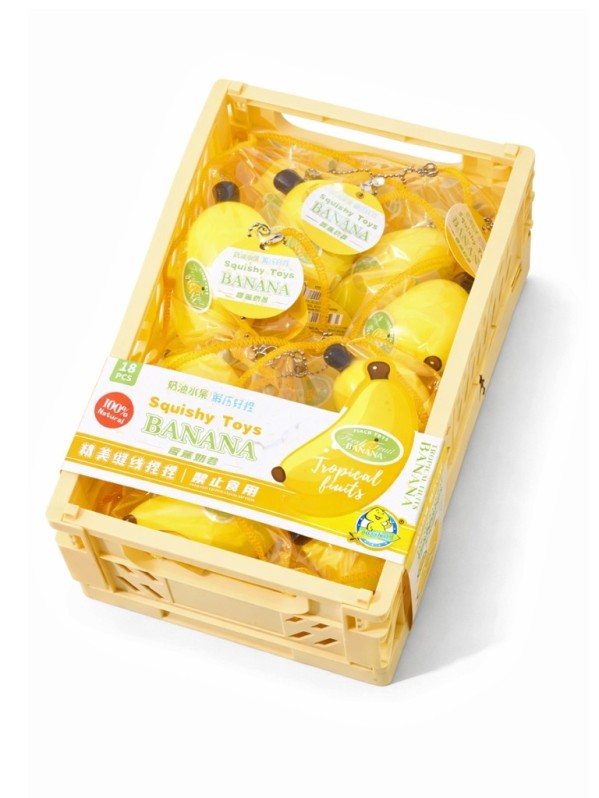 Набор мялок - антистресс "Fresh bananas" в лотке, 18 шт. 