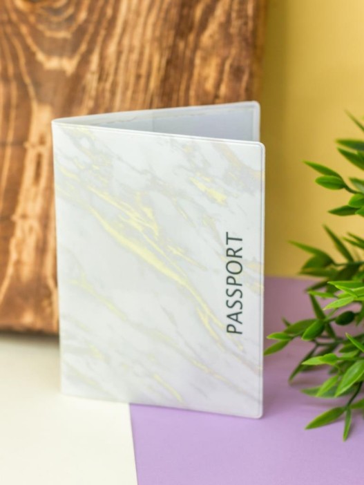 ОБЛОЖКА ДЛЯ ПАСПОРТА &quot;White gold marble&quot;, плотность 600 мкм 