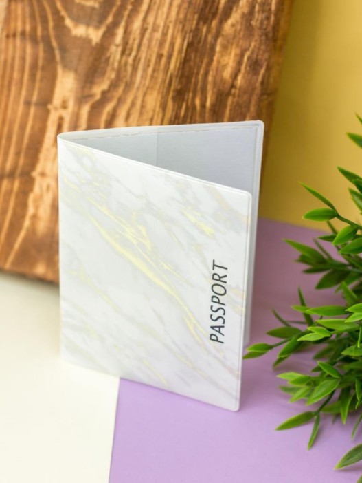 ОБЛОЖКА ДЛЯ ПАСПОРТА &quot;White gold marble&quot;, плотность 600 мкм 