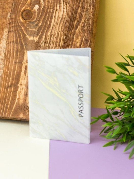 ОБЛОЖКА ДЛЯ ПАСПОРТА &quot;White gold marble&quot;, плотность 600 мкм 