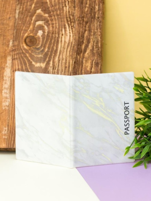 ОБЛОЖКА ДЛЯ ПАСПОРТА &quot;White gold marble&quot;, плотность 600 мкм 