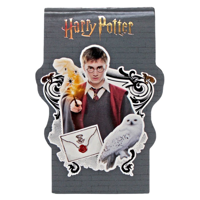 Блокнот фигурный А7 "Гарри Поттер-4", 40л, на скрепке, тиснение золотой фольгой 