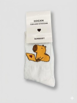 Носки "Деловая капибара", белые, мужские/женские р. 35-40