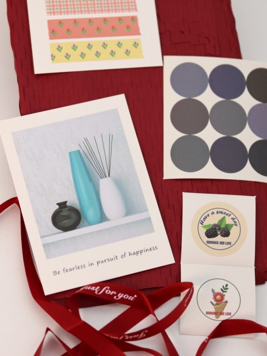 Упаковочный набор для подарков (2 листа+лента+открытка+5 наклеек) &quot;Ruby delight&quot;, 40x50см 