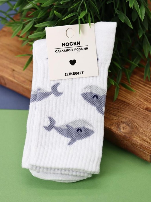 Носки женские "Shark", р. 35-40, белый 