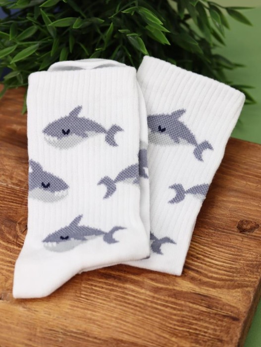 Носки женские "Shark", р. 35-40, белый 