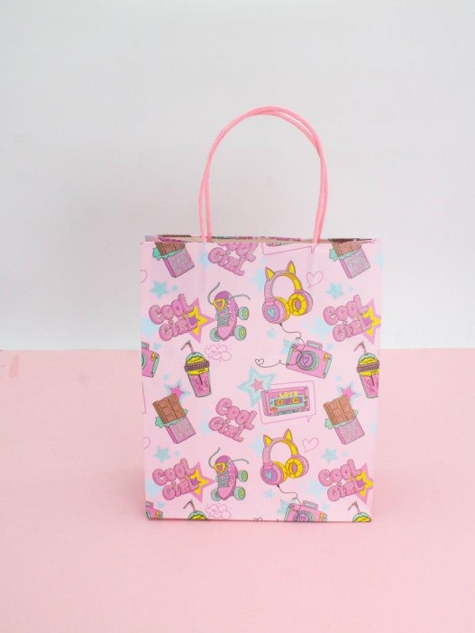 Пакет подарочный крафтовый «Cool gerl», chocolate (21*25,5*10) 