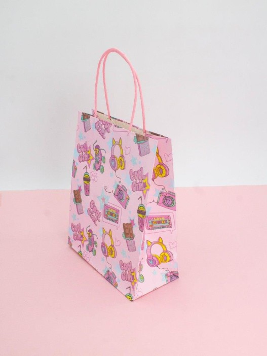 Пакет подарочный крафтовый «Cool gerl», chocolate (21*25,5*10) 