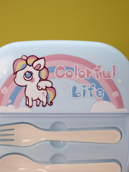Ланчбокс &quot;Rainbow unicorn&quot;, blue 