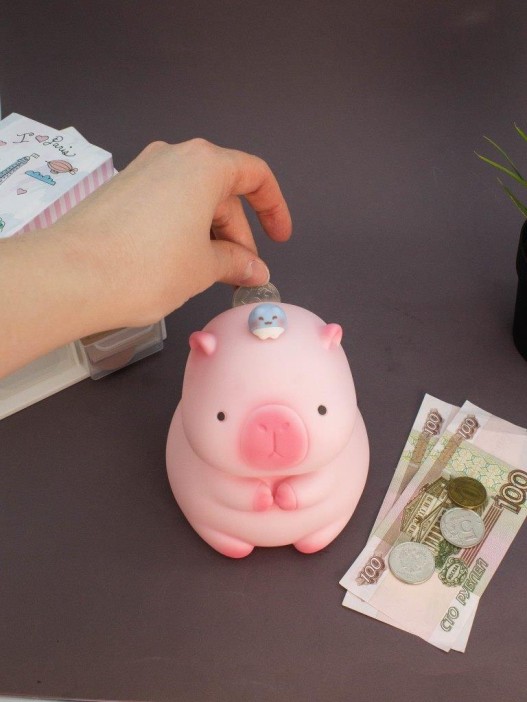 Копилка &quot;Capybara Frog Friend&quot;, 15 см, pink 