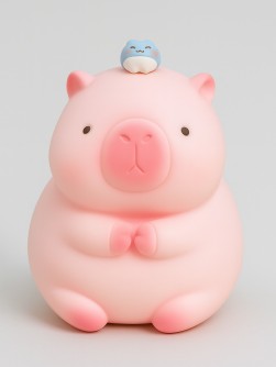 Копилка "Capybara Frog Friend", 15 см, pink