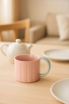 Кружка «Рубчатая кружка», розовая.