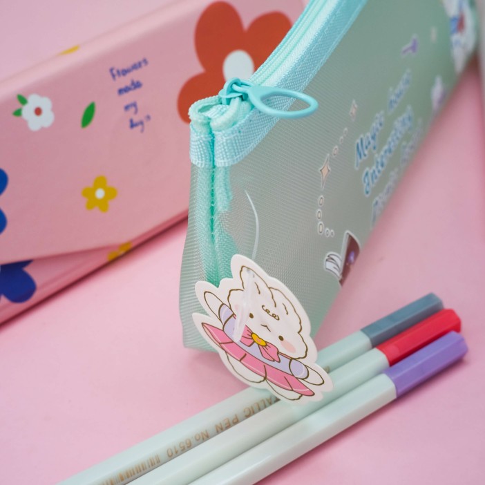 Пенал "Flower bunny", green 