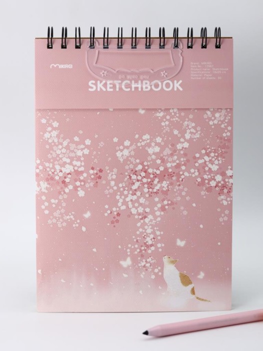 Скетчбук (B5) "Dreamy cat", pink (18*25) 30 л. 130 г/м