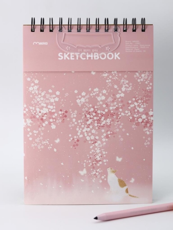 Скетчбук (B5) "Dreamy cat", pink (18*25) 30 л. 130 г/м