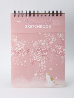 Блокнот для зарисовок (B5) "Мечты котика", розовый (18*25) 30 л. 130 г/м