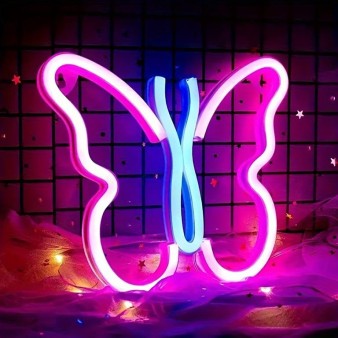 Неоновый подвесной ночник «Butterfly», USB, свечение mix (26,5х15,5 см)