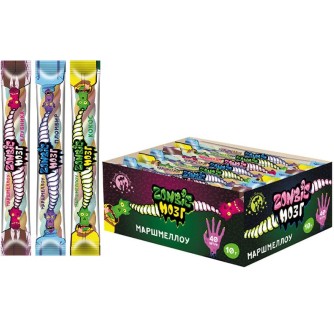 Набор маршмеллоу "Зомби Мозг", с ароматами клубники,кокос.сливок,пломбира, 40шт.