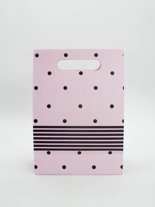 Пакет подарочный (M) &quot;Many dots&quot;, pink (19x 9 x 27) 