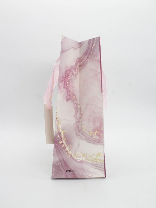 Пакет подарочный «Marble streaks», pink (26*32*12.5) 