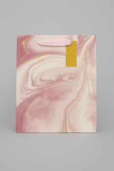 Пакет подарочный «Marble streaks», pink (26*32*12.5)