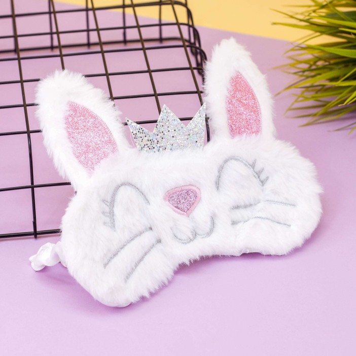Маска для сна "Hare in the crown", white 
