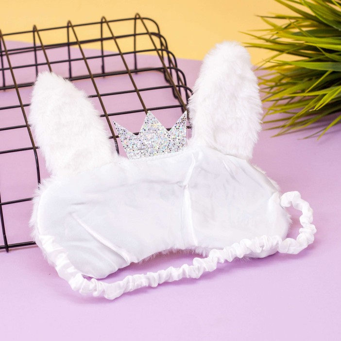 Маска для сна "Hare in the crown", white 
